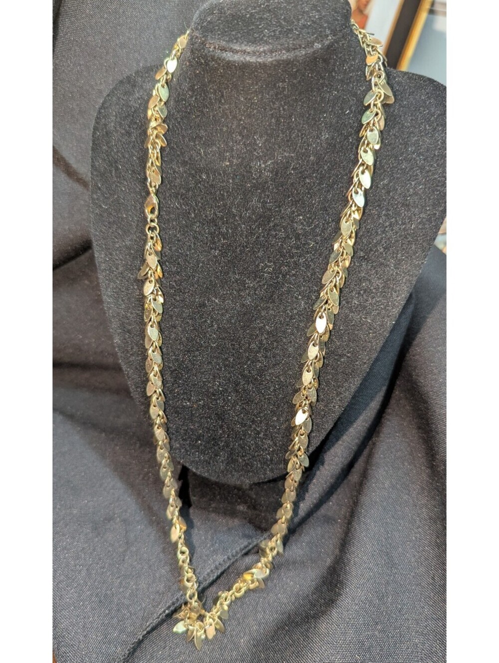 Gold-Tone Leaf Link Necklace Chain